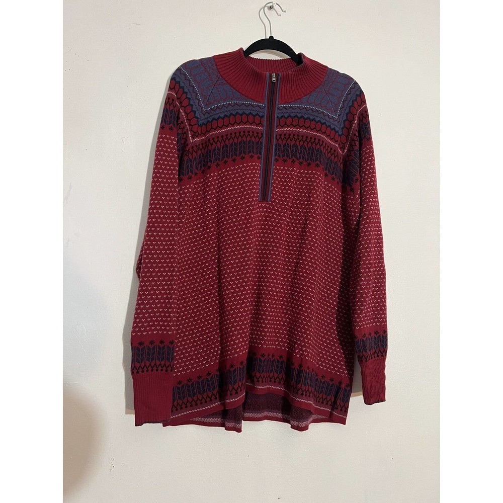 Vintage Eddie Bauer Ugly Christmas Sweater Pull Over 1/4 Zip Men’s Size XXL